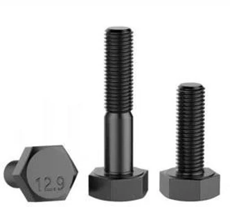 perno de acero negro cabeza hexagonal